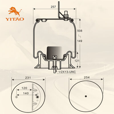 1V 8829 ट्रक एयर स्प्रिंग, फायरस्टोन W01-358-8829/कॉन्टिनटेक 910-16P449 के लिए उपयुक्त