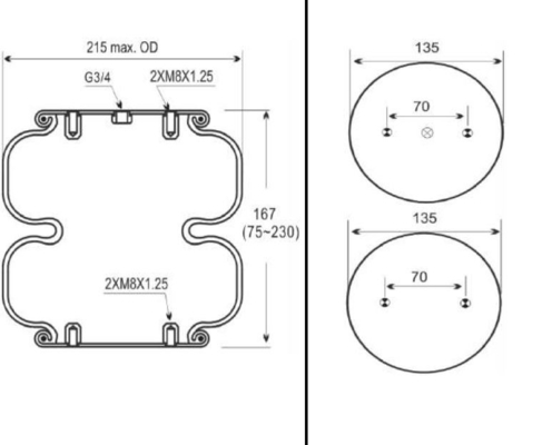 CONTITECH FD120-17/113053/2B-181 रबर एयर स्प्रिंग एयर सस्पेंशन किट
