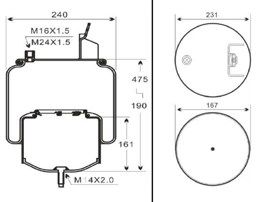 वॉल्वो एयर स्प्रिंग के लिए ट्रक एयर स्प्रिंग फायरस्टोन W01-M58-8474 गुडइयर 1R10-704 20582215