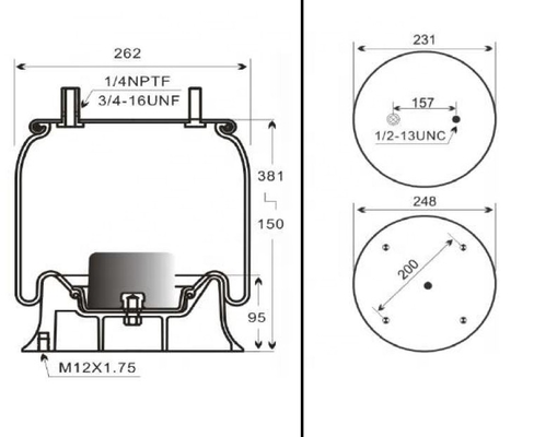 एयर स्प्रिंग बस एयर स्प्रिंग फायरस्टोन W01 - 358 - 8646 ट्रक स्प्रिंग